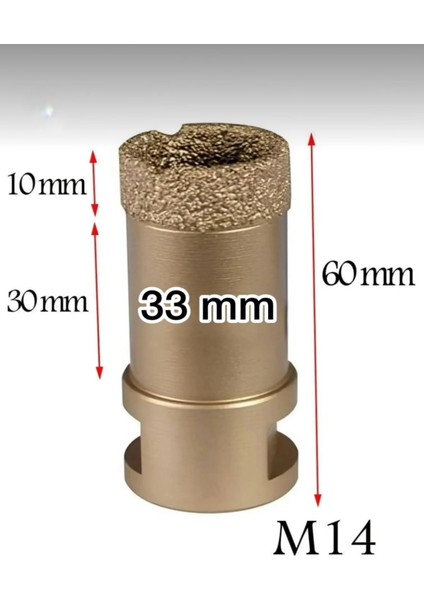 M14 Vakumlu Mermer Granit Seramik Delme Panç 33 mm fiyatları