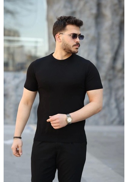 Erkek Viskon Kumaş Bisiklet Yaka Basic Tişört fiyatları