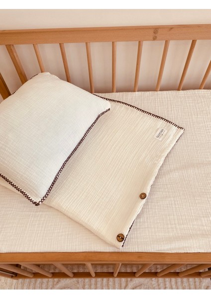 Bebek Nevresim Takımı Müslin Ekru 70X120 – Müslin Lastikli Çarşaflı modelleri