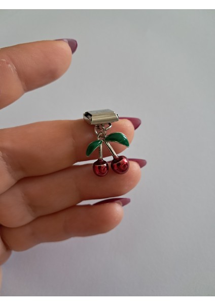 Badelis Çelik Silver Renk Kiraz Figürlü Charm