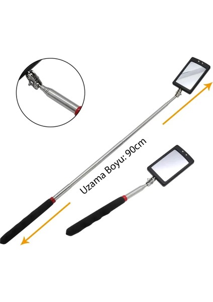 Teleskopik Uzayan Katlanır Işıklı Ayna (90CM Uzama Boyu) (4767) - MRK2889-7200