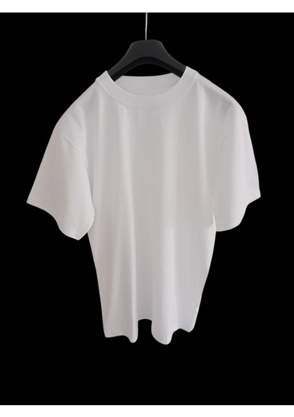 Tişört pamuklu cotton slim fit V yaka - sıfır yaka beyaz 2'li avantajlı paket unisex Bvsb1-4