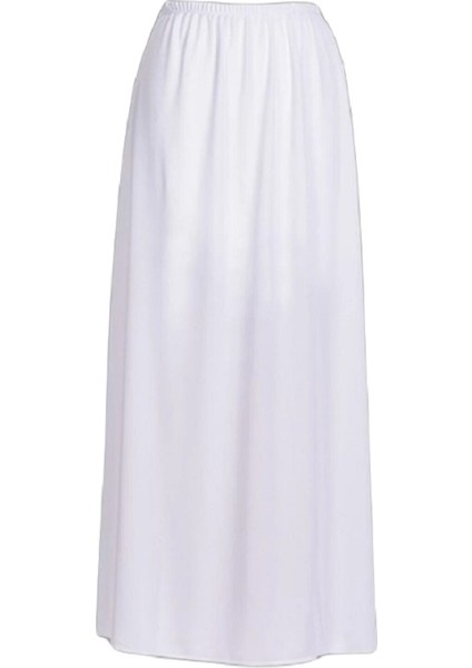 Beyaz Tam Boy Uzun Jüpon Etek Altı Astar