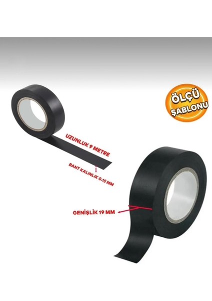 Izole Pvc Elektrikçi Izole Bant Siyah (5 Adet)