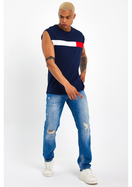 Süperlife Erkek Bisiklet Yaka Regular Fit Garnili Tişort SPR23AT346