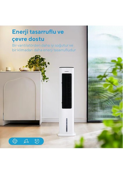 Vantilatör + Klima Olarak Kullanım, 5l Su Tankı, Çıkartılabilir Filtre, 60° Yatay Salınım, 3 Mod (Doğal, Uyku, Normal), Programlanabilir Zamanlayıcı, Ultra Sessiz Portatif Soğutucu fırsatları