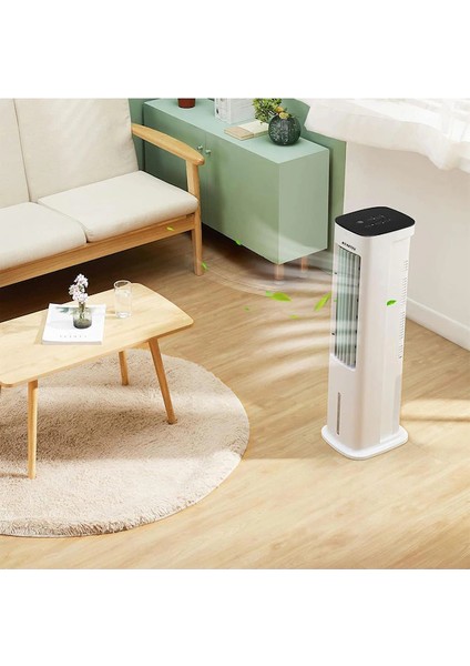 Vantilatör + Klima Olarak Kullanım, 5l Su Tankı, Çıkartılabilir Filtre, 60° Yatay Salınım, 3 Mod (Doğal, Uyku, Normal), Programlanabilir Zamanlayıcı, Ultra Sessiz Portatif Soğutucu