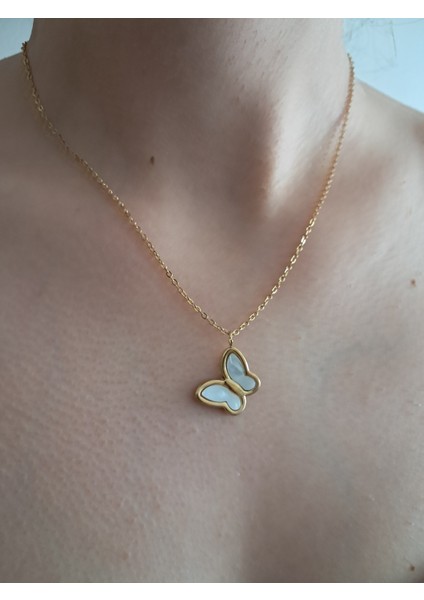 Badelis Çelik Gold Kelebek Figürlü Kolye fırsatları