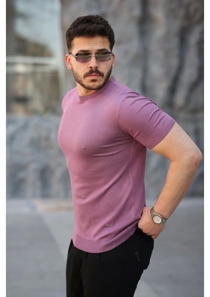 Erkek Viskon Kumaş Bisiklet Yaka Basic Tişört fiyatları