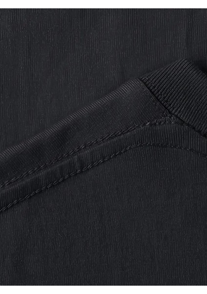 Baskılı Oversize Bisiklet Yaka T-Shirt - Siyah modelleri