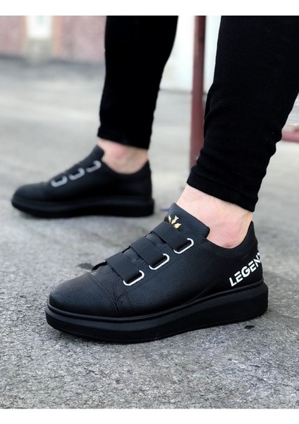 J029 Bağcıksız 3 Bant Lastikli Legend Ortopedik Taban Erkek Sneaker Günlük Ayakkabı St Siyah fiyatları
