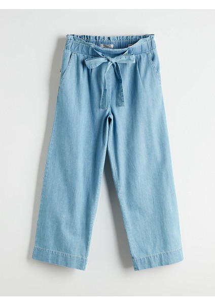 Yeni Sezon Beli Lastikli Straight Fit Kadin Jean Pantolon - S5JF69Z8