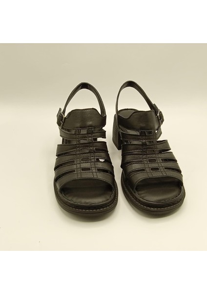 Exclusive Stabil Siyah Topuklu Kadın Sandalet | Deri Klasik Şıklık ve Konfor modelleri