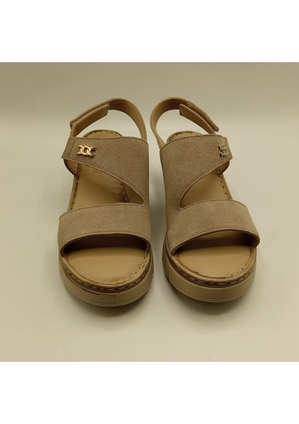 Exclusive Stabil Bej Süet Platform Kadın Sandalet | Zarafet ve Konfor modelleri