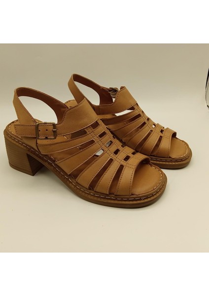 Exclusive Stabil Taba Topuklu Kadın Sandalet | Konforlu Klasik Tarz fiyatları