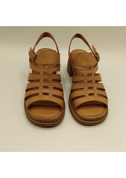 Exclusive Stabil Taba Topuklu Kadın Sandalet | Konforlu Klasik Tarz modelleri