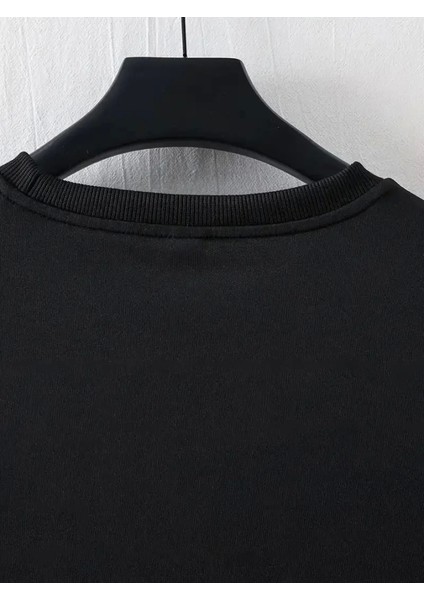 Baskılı Oversize Bisiklet Yaka T-Shirt - Siyah fiyatları