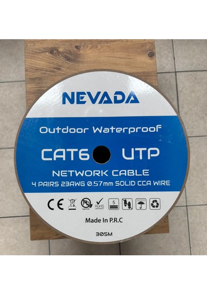 Çift Katmanlı 305 Metre 23 Awg Dış Ortam (Outdoor) Utp Cat6 Kablo