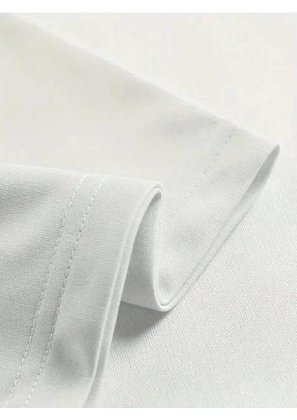 Baskılı Oversize Bisiklet Yaka T-Shirt - Beyaz fırsatları