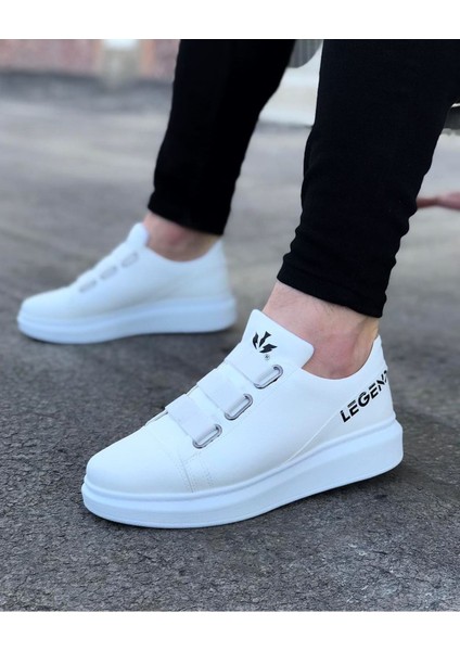 J029 Bağcıksız 3 Bant Lastikli Legend Ortopedik Taban Erkek Sneaker Günlük Ayakkabı Bt Beyaz fiyatları