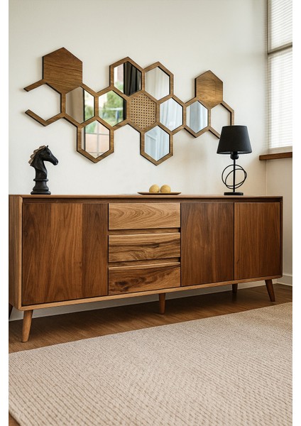 Tlos Honey Dekoratif Duvar Aynası -Hazeran Ayna -Ahşap Ayna fiyatları