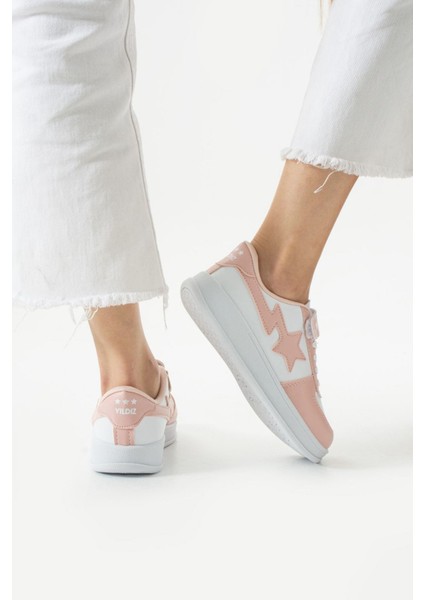 Unisex Rahat Konfor Tabanlı Yıldız Detaylı Cırtlı Bağcıklı Sneakers Genç Kadın Spor Ayakkabı modelleri