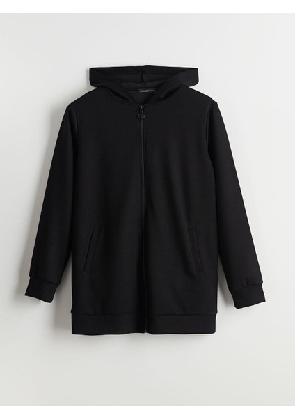 Kapüşonlu Oversize Kadın Fermuarlı Sweatshirt (S5) indirimleri