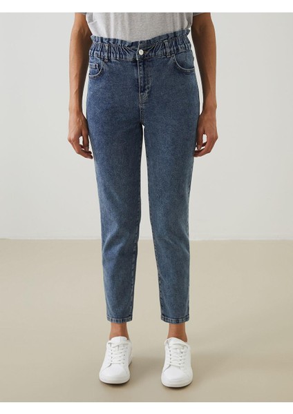 Beli Lastikli Slim Mom Kadın Jean Pantolon (S5) fiyatları