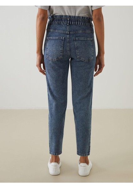 Beli Lastikli Slim Mom Kadın Jean Pantolon (S5) fırsatları