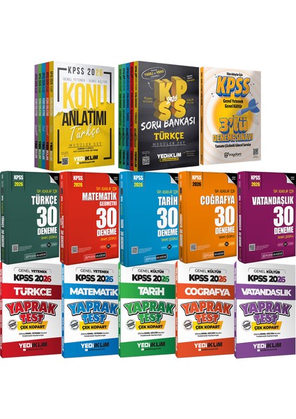 2026 Kpss Lisans Karma Set(Konu Anlatımı 5 Kitap-Çözümlü Soru Bankası 5 Kitap-Yaprak Test-30 Deneme)