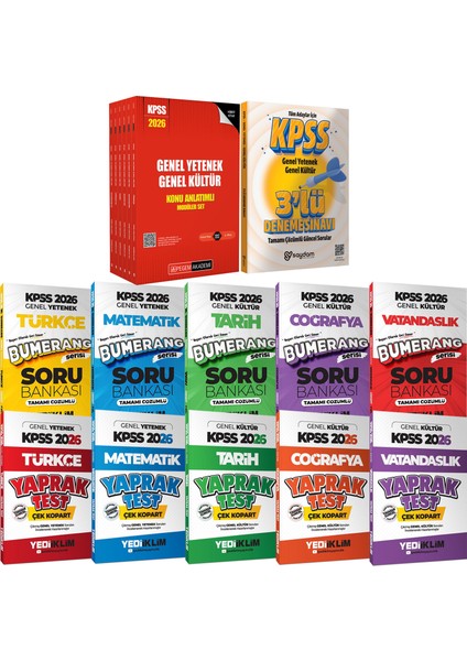 2026 Kpss Lisans Karma Set(Konu Anlatımı 6 Kitap-Çözümlü Soru Bankası-Çek Kopart Yaprak Test)3deneme