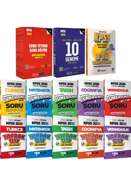 2026 Kpss Lisans Karma Set(Konu Anlatımlı 6kitap-Çözümlü Soru Bankası-Yaprak Test-Çözümlü 10 Deneme)