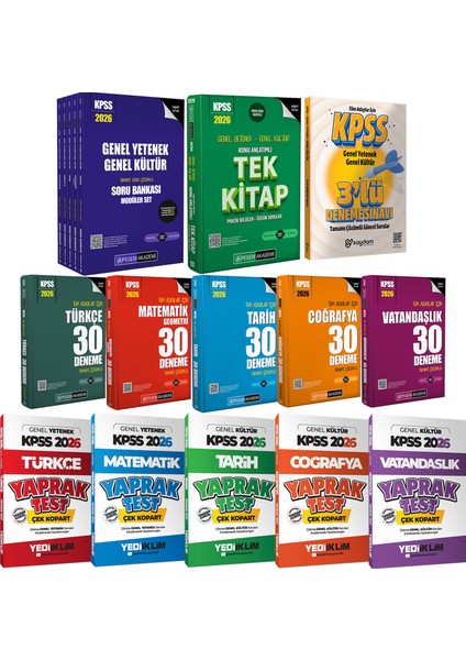2026 Kpss Lisans Karma Set(Konu Anlatım-Çözümlü Soru Bankası 5KITAP-30DENEME-ÇEK Kopart Yaprak Test)