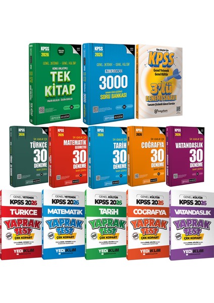 2026 Kpss Lisans Karma Set(Konu Anlatımı-Çözümlü 3000 Soru Bankası-Çek Kopart Yaprak Test-30 Deneme)