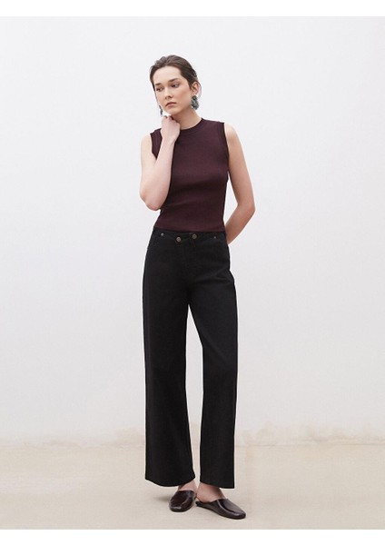 Wideleg Kadın Jean Pantolon (S5)
