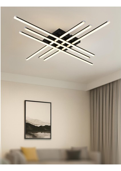 TT070-SY Tt Aydınlatma 6 Lı Çubuk Model Mat Siyah LED Avize