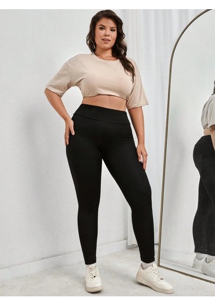 Kadın Yüksek Bel Dalgıç Spor Tayt