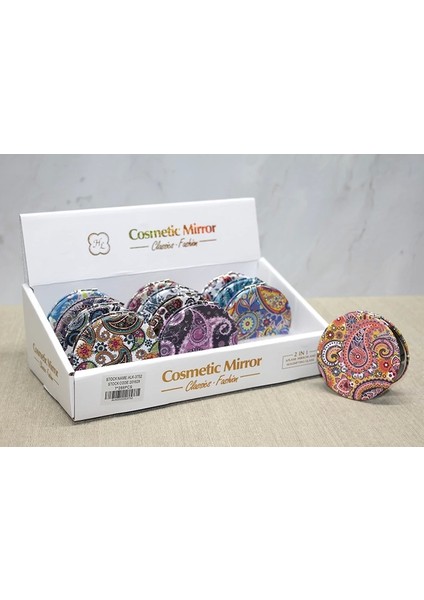 Taşlı El Aynası Yuvarlak Ince Model 2