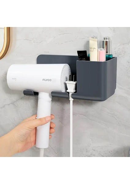 Banyo Rafı, Sabunluk, Diş Fırçası, Saç Kurutma Makinesi Standı, Pratik Depolama Çözümü, fırsatları