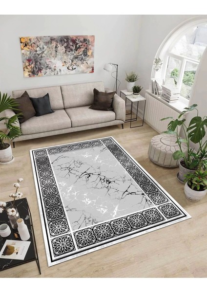 Işıltı Koleksiyonu MODEL39 Süngerli Dijital Baskılı Saçaksız Mutfak Halısı Yolluk