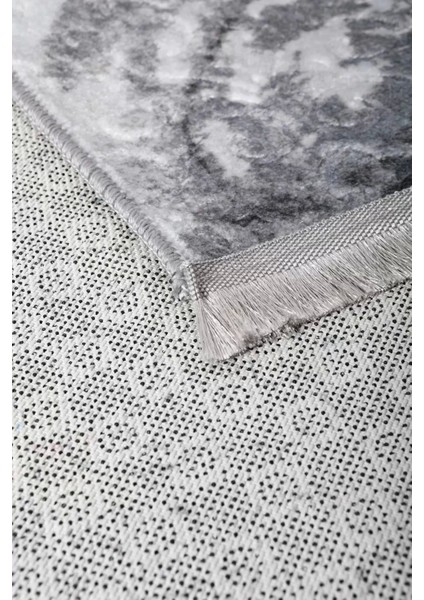 Halı Antrasit Cool Yıkanabilir Saçaklı Kaymaz Delüxe Yolluk Kilim Salon Halısı Modelleri fırsatları