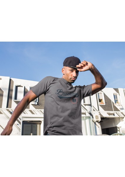 Zuno Erkek Slimfit Brooklyn 82 Baskılı T-Shirt
