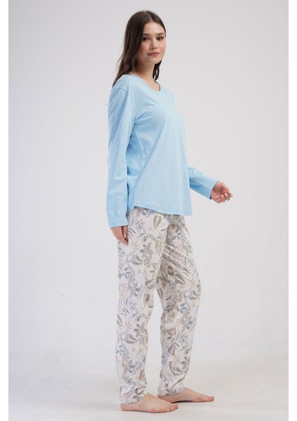 Pamuklu Kadın Büyük Beden Uzun Kol Pijama Takım , 410016 modelleri