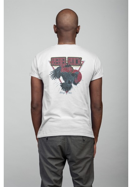 Zuno Erkek Slimfit Rebel Rock Baskılı T-Shirt