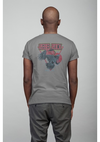 Zuno Erkek Slimfit Rebel Rock Baskılı T-Shirt