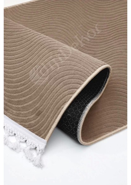 Halı Cool Kahverengi Sahra Kaymaz Yıkanabilir Saçaklı Yolluk Salon Halısı Modelleri fırsatları