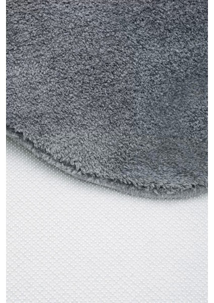 Peluş Halı Koyu Gri Cool Yıkanabilir Oval Kesme Post Yolluk Kilim Salon Halısı Modelleri indirimleri