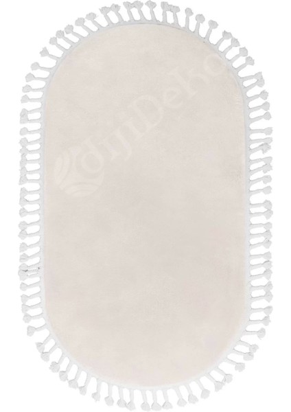 Peluş Halı Krem Cool Saçaklı Oval Post Kesme Yolluk Kilim Salon Halısı Modelleri fiyatları