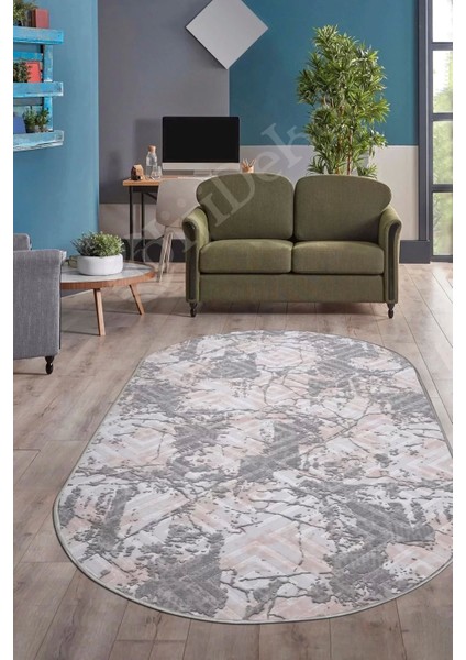 Halı Gri3 Cool Karo Yıkanabilir Oval Kesme Ince Yolluk Kilim Salon Halısı Modelleri