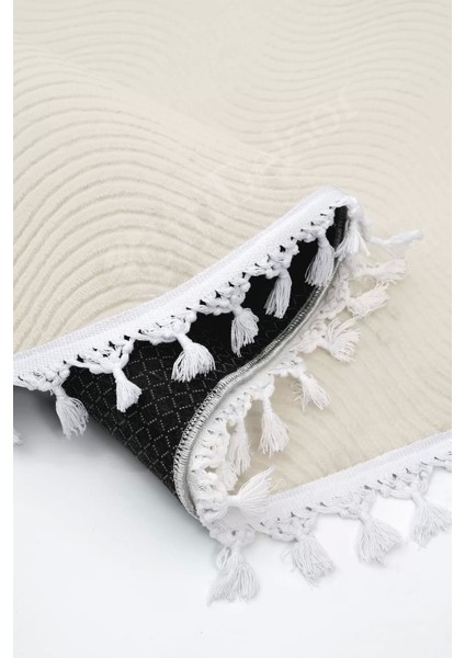 Halı Cool Krem Sahra Desenli Yıkanabilir Saçaklı Oval Yolluk Kilim Salon Halısı Modelleri fırsatları